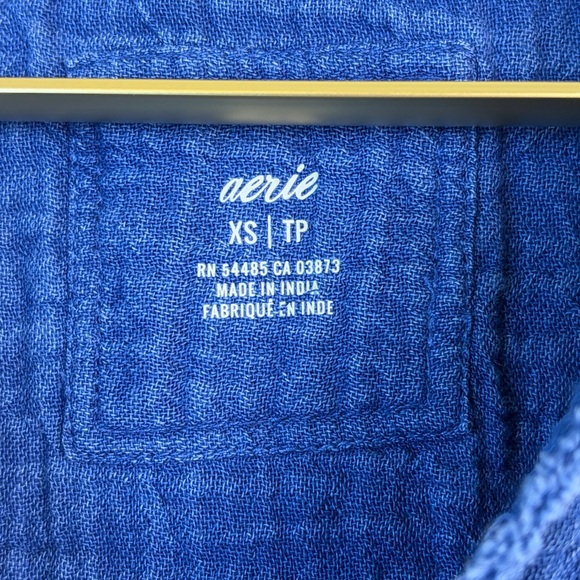 Aerie Gauzy Belted Romper Long Sleeve Oversized With Pockets XS - Picture 5 of 13